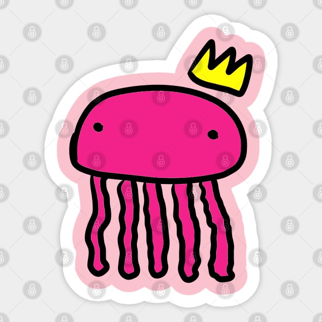 Simplistic Jellyfish Crown Doodle Sticker by Seadoodle